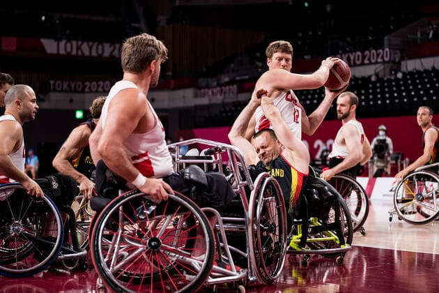 Tokyo 2020 Paralympic Games Wheelchair Basketball , 03 09 2021 TOKYO, JAPAN 03 September Wheelchair Basketball, Placing Game 7 8 Canada Germany Men, on Day 10 of the Tokyo 2020 Paralympic Games at Ariake Arena on 03 09 2021 in Tokyo Japan Robert Hedges 6, Canada , Andre Bienek 8, Germany , Patrick Anderson 12, Canada Copyright: xBEAUTIFULxSPORTS Wunderlx