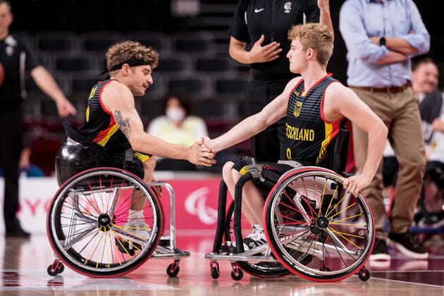 Tokyo 2020 Paralympic Games Wheelchair Basketball , 03 09 2021 TOKYO, JAPAN 03 September Wheelchair Basketball, Placing Game 7 8 Canada Germany Men, on Day 10 of the Tokyo 2020 Paralympic Games at Ariake Arena on 03 09 2021 in Tokyo Japan Christopher Huber 7, Germany , Tobias Hell 9, Germany Copyright: xBEAUTIFULxSPORTS Wunderlx