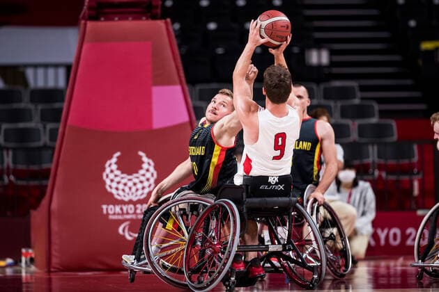 Tokyo 2020 Paralympic Games Wheelchair Basketball , 03 09 2021 TOKYO, JAPAN 03 September Wheelchair Basketball, Placing Game 7 8 Canada Germany Men, on Day 10 of the Tokyo 2020 Paralympic Games at Ariake Arena on 03 09 2021 in Tokyo Japan Jan Haller 10, Germany , Colin Higgins 9, Canada Copyright: xBEAUTIFULxSPORTS Wunderlx