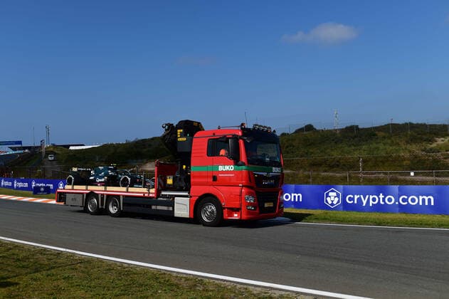 Formula 1 - Dutch Grand Prix - Free Practice 1 Sebastian Vettel™s car towed by the truck during free practice of Dutch Grand Prix, 13th round of Formula 1 World Championship, WM, Weltmeisterschaft in CM.com Circuit Zandvoort, North Holland, Netherlands, 3 September 2021 Zandvoort North Hollan Netherlands diodato-notitle210903_npTWR  Copyright: xAndreaxDiodatox