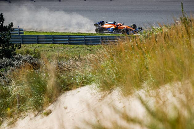 RICCIARDO Daniel (aus), McLaren MCL35M, action during the Formula 1 Heineken Dutch Grand Prix 2021, 13th round of the 2021 FIA Formula One World Championship, WM, Weltmeisterschaft from September 3 to 5, 2021 on the Circuit Zandvoort, in Zandvoort, Netherlands FORMULE 1 : Grand Prix des Pays-Bas - Essais - 03 09 21 Dppi Panoramic  20210903_GOODEN__GDN7994