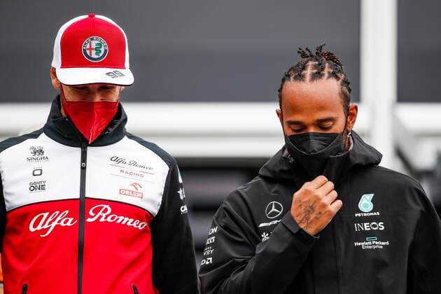 99 Antonio Giovinazzi ITA, Alfa Romeo Racing ORLEN , 44 Lewis Hamilton GBR, Mercedes AMG Petronas F1 Team , F1 Grand Prix of the Netherlands at Circuit Zandvoort on September 2, 2021 in Zandvoort, Netherlands Photo by HOCH ZWEI Zandvoort Netherlands