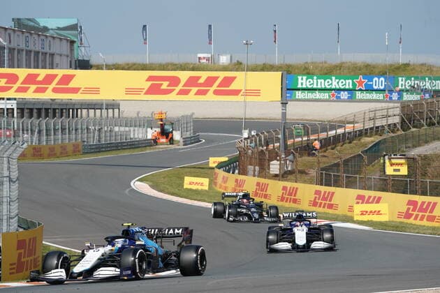 FORMULA 1 HEINEKEN DUTCH GRAND PRIX 2021 03 09 2021, Circuit Park Zandvoort, Zandvoort, FORMULA 1 HEINEKEN DUTCH GRAND PRIX 2021 , in picture Nicholas Latifi CAN 6 , Williams Racing, George Russel GBR 63 , Williams Racing, Pierre Gasly FRA 10 , Scuderia AlphaTauri Honda nordphotoxGmbHx xBratic nph00250