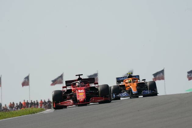 FORMULA 1 HEINEKEN DUTCH GRAND PRIX 2021 03 09 2021, Circuit Park Zandvoort, Zandvoort, FORMULA 1 HEINEKEN DUTCH GRAND PRIX 2021 , in the picture Charles Leclerc MCO 16 , Scuderia Ferrari Mission Winnow, Lando Norris GBR 4 , McLaren F1 Team nordphotoxGmbHx xBratic nph00250