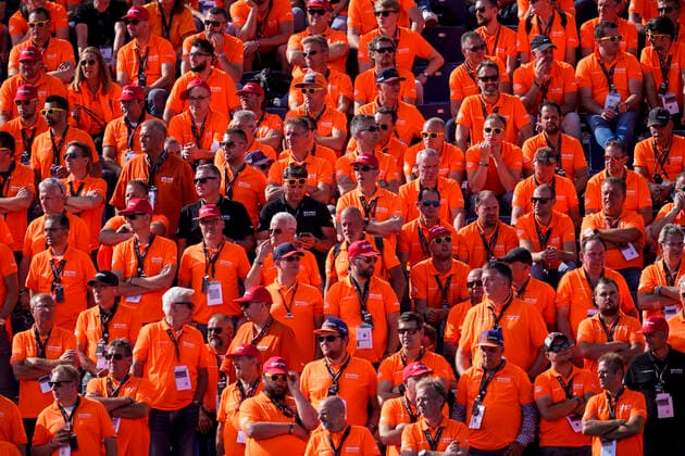 September 3, 2021, Zandvoort, The Netherlands: The fans are seen during practice of the 2021 FIA Formula 1 Dutch Grand Prix at Circuit Zandvoort in Zandvoort, The Netherlands. Zandvoort The Netherlands - ZUMAg147 20210903_zap_g147_046 Copyright: xJamesxGasperottix