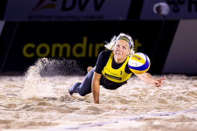 Laura Ludwig No 1, Yellow Körtzinger Ludwig vs Aulenbrock Ferger, Quarterfinals, Beach Volleyball, German Championships, 03 09 21 Timmendorfer Strand Schleswig Holstein Germany Copyright: xAgentur54Gradx xFelixxKoenigx