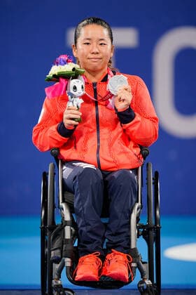 Yui Kamiji (JPN), SEPTEMBER 3, 2021-Wheelchair Tennis : Women s Singles Medal Ceremony at the Ariake Tennis Park during Tokyo 2020 Paralympic Games in Tokyo, Japan. Noxthirdxpartyxsales  (168506790)