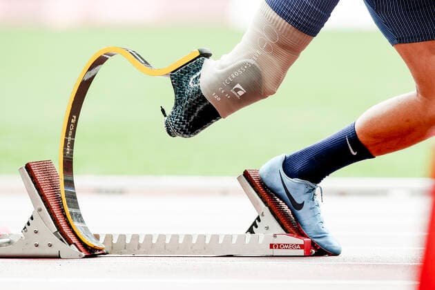 PARALYMPICS - Paralympic Summer Games Tokyo 2020 TOKYO,JAPAN,04.SEP.21 - PARALYMPICS, ATHLETICS - Paralympic Summer Games Tokyo 2020, mens 200m. Image shows a feature with running prosthetics.  GEPAxpictures xPatrickxSteiner