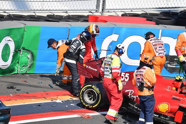 FORMULA 1 HEINEKEN DUTCH GRAND PRIX 2021 04 09 2021, Circuit Park Zandvoort, Zandvoort, FORMULA 1 HEINEKEN DUTCH GRAND PRIX 2021 , in the picture accident of Carlos Sainz Jr ESP 55 , Scuderia Ferrari Mission Winnow nordphotoxGmbHx xBratic nph00250