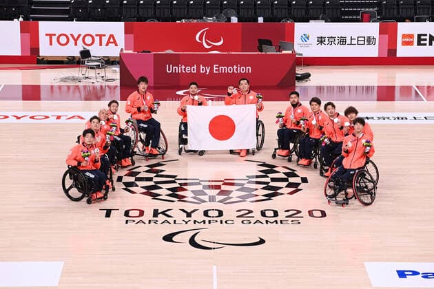 Japan team group, Mannschaftsbild, Totale (JPN), SEPTEMBER 5, 2021 - Wheelchair Basketball : Men s Medal ceremony during the Tokyo 2020 Paralympic Games at the Musashino Forest Plaza in Tokyo, Japan. Noxthirdxpartyxsales  (168640731)