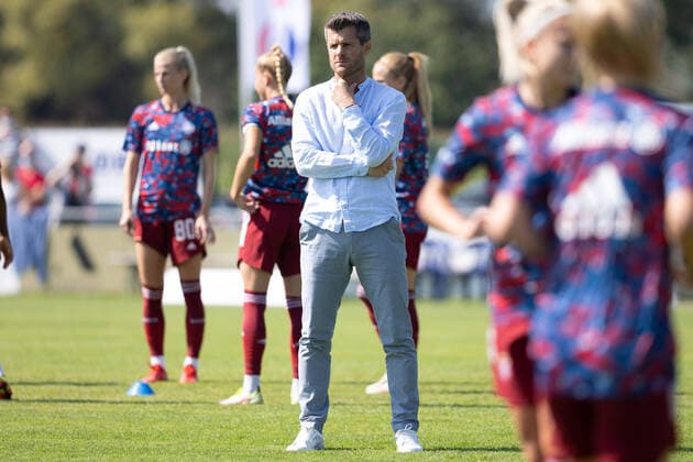 04 09 2021, xedx, GER, Sand, Adams Arena, Stadion am Kuehnmatt, Frauenfußball, die Liga, Flyeralarm Frauen Bundesliga, Saison 2021 2022, photogreva SC Sand Frauen FC Bayern Muenchen Frauen, women, SCS, FCB, womensoccer Trainer, Coach, Jens Scheuer DFL regulations prohibit any use of photographs as image sequences and or quasi video