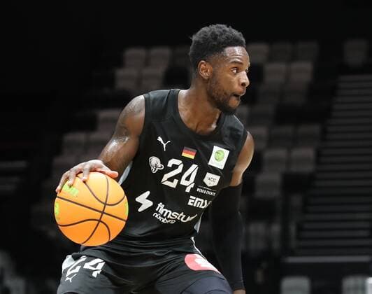 05 09 2021 Basketball Season 2021 2022 EMS Cup Game for 3rd Place Nürnberg Falcons Basketball Club NBC Science City Jena DaMa Roland L Amour Nyama 24, Nürnberg Falcons BC NBC
