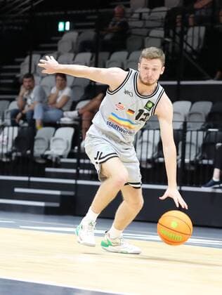 05 09 2021 Basketball Season 2021 2022 EMS Cup Game for 3rd Place Nuremberg Falcons Basketball Club NBC Science City Jena DaMa Adomas Linartas 12, Science City Jena Freisteller Single Image