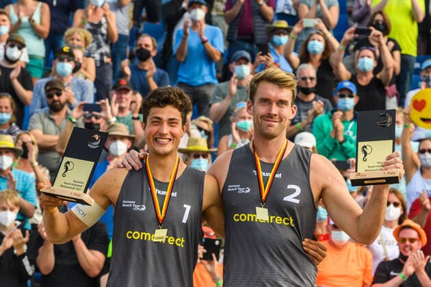 Bilder des Jahres 2021, Sport 09 September Sport Themen der Woche KW35 Sport Bilder des Tages Deutsche Beach-Volleyball Meisterschaften, Timmendorfer Strand, 05.09.2021 Sven Winter, Alexander Walkenhorst; Deutsche Beach-Volleyball Meisterschaften am 05.09.2021, Timmendorfer Strand. *** German Beach Volleyball Championships, Timmendorfer Strand, 05 09 2021 Sven Winter, Alexander Walkenhorst German Beach Volleyball Championships on 05 09 2021, Timmendorfer Strand Copyright: xBEAUTIFULxSPORTS PeterxWeberx
