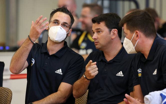 Co Coach Thomas Päch, Coach Israel Gonzales Sports Basketball Test Match BBL Bundesliga Men Season 2021 2022 05 09 2021 ALBA Berlin vs Bakken Bears