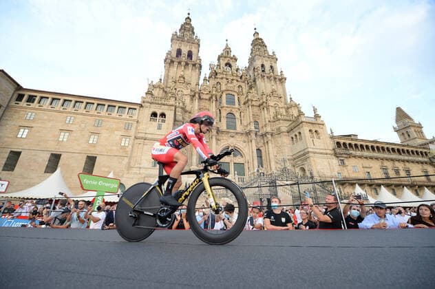 Radsport, Vuelta a Espana, Gesamtsieger Primoz Roglic 05-09-2021 Vuelta A Espana; Tappa 21 Padron - Santiago De Compostela; 2021, Jumbo - Visma; Roglic, Primoz; Santiago De Compostela; 