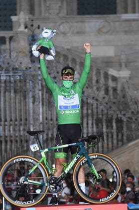 Radsport, Vuelta a Espana, Siegerehrung in Santiago de Compostela 05-09-2021 Vuelta A Espana; Tappa 21 Padron - Santiago De Compostela; 2021, Deceuninck - Quick Step; Jakobsen, Fabio; Santiago De Compostela; 