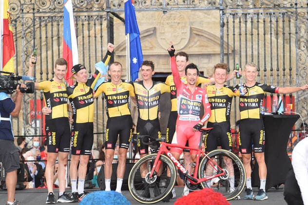 Radsport, Vuelta a Espana, Siegerehrung in Santiago de Compostela 05-09-2021 Vuelta A Espana; Tappa 21 Padron - Santiago De Compostela; 2021, Jumbo - Visma; Roglic, Primoz; Santiago De Compostela; 