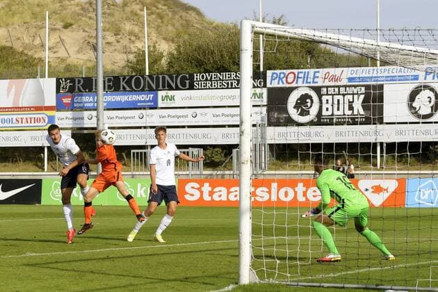 KATWIJK Diego Coppola of Italy U19 scores during the friendly match between Netherlands U19 and Italy U19 at Sportpark Nieuw Zuid on September 6, 2021 in Katwijk, Netherlands ANP HH Friendly match 2021 2022 xVIxANPxSportx xGerritxvanxKeulenxIVx 436978899