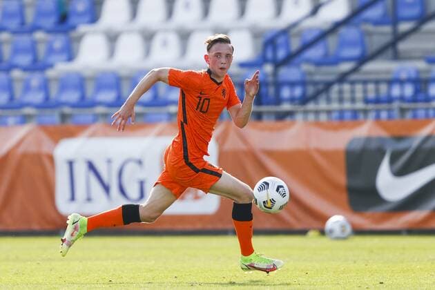 Katwijk , 06-09-2021 , Sportpark Nieuw Zuid , friendly match between Netherlands U19 and Italy U19 , Netherland U19 player Fedde de Jong Netherlands U19 - Italy U19  x13330371x Copyright: