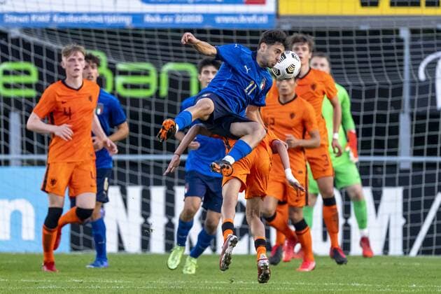 s-GRAVENZANDE, Netherlands, 06-09-2021, season 2021 2022, during the friendly match Netherlands U18 - Italy U18, Italy player Luis Hasa Netherlands U18 - Italy U18  x13333357x Copyright: