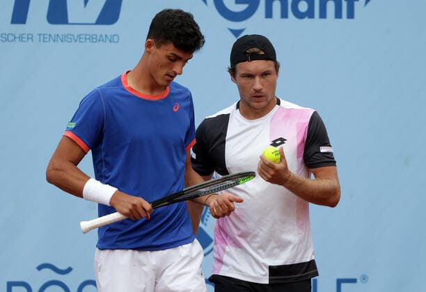 TENNIS - ATP, Tennis Herren NOE Open TULLN,AUSTRIA,07.SEP.21 - TENNIS - ATP Challenger Tour, NOE Open. Image shows Alexander Erler and Lucas Miedler (AUT).  GEPAxpictures xWalterxLuger