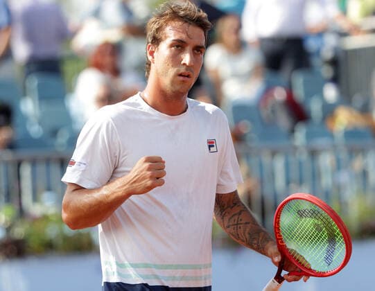TENNIS - ATP, Tennis Herren NOE Open TULLN,AUSTRIA,07.SEP.21 - TENNIS - ATP Challenger Tour, NOE Open. Image shows the rejoicing of Felipe Meligeni Rodrigues Alves (BRA).  GEPAxpictures xWalterxLuger