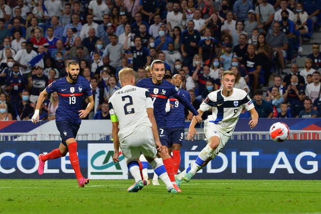 But de Antoine Griezmann (france) FOOTBALL : France vs Finlande - Qualifications - Coupe du Monde 2022 - 07 09 2021 FredericChambert Panoramic 