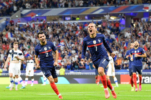 Joie de Antoine Griezmann (france) FOOTBALL : France vs Finlande - Qualifications - Coupe du Monde 2022 - 07 09 2021 FredericChambert Panoramic 