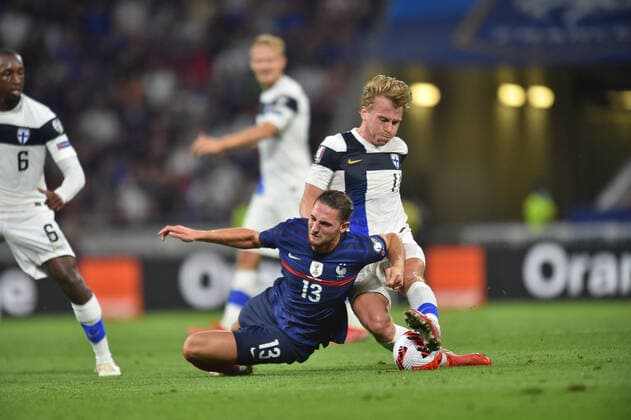 Adrien rabiot (france) vs Rasmus Schuller (finlande) FOOTBALL : France vs Finlande - Qualifications - Coupe du Monde 2022 - 07 09 2021 FredericChambert Panoramic 