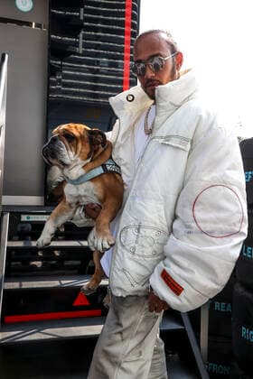 44 Lewis Hamilton GBR, Mercedes AMG Petronas F1 Team with his dog Roscoe, F1 Grand Prix of Italy at Autodromo Nazionale Monza on September 9, 2021 in Monza, Italy Photo by HOCH ZWEI Monza Italy