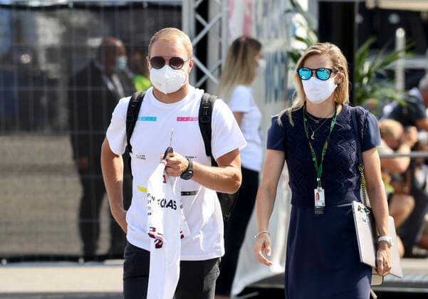 77 Valtteri Bottas FIN, Mercedes AMG Petronas F1 Team and his girlfriend Tiffany Cromwell, F1 Grand Prix of Italy at Autodromo Nazionale Monza on September 9, 2021 in Monza, Italy Photo by HOCH ZWEI Monza Italy