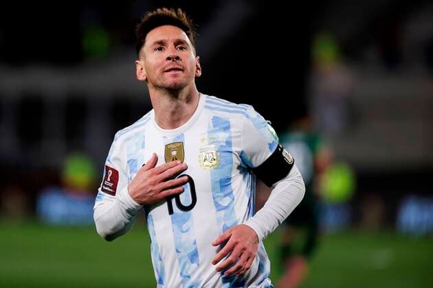 Sport Themen der Woche KW36 Fußball, WM Quali, Argentinien - Bolivien Argentina s Lionel Messi celebrates after scoring against Bolivia during a match amid the South American qualifiers for the Qatar 2022 World Cup, at the Monumental Stadium in Buenos Aires, Argentina, 09 September 2021. Argentina - Bolivia !ACHTUNG: NUR REDAKTIONELLE NUTZUNG!  Copyright: xJuanxIgnacioxRoncoronix AMDEP9725 20210910-6d41d4d017a4c06d9774365a6d94c003753dfde6