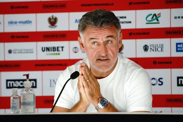 Christophe Galtier (entraineur de l OGC Nice) FOOTBALL : Confrence de presse de Christophe Galtier - Nice - 10 09 2021 NorbertScanella PanoramiC 