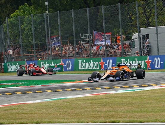 FORMULA 1 HEINEKEN GRAN PREMIO D ITALIA 2021 10 09 2021, Autodromo Nazionale di Monza, Monza, FORMULA 1 HEINEKEN GRAN PREMIO D ITALIA 2021 ,in picture Daniel Ricciardo AUS 3 , McLaren F1 Team, Charles Leclerc MCO 16 , Scuderia Ferrari Mission Winnow nordphotoxGmbHx xBratic nph00250