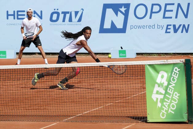 TENNIS - ATP, Tennis Herren NOE Open TULLN,AUSTRIA,11.SEP.21 - TENNIS - ATP Challenger Tour, NOE Open. Image shows Andrea Vavassori (ITA) and Dustin Brown (GER).  GEPAxpictures xWalterxLuger