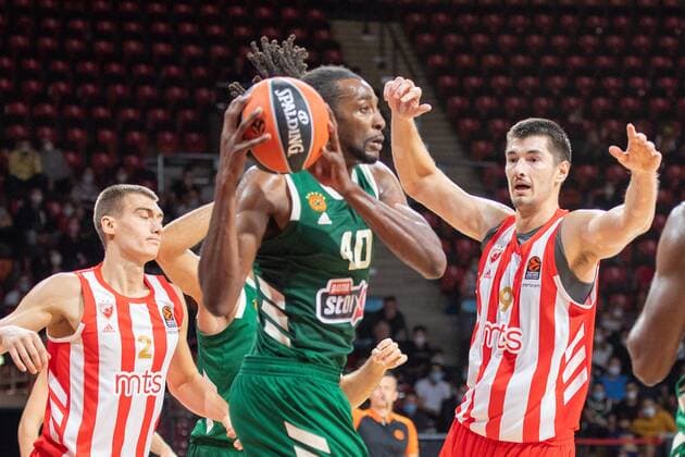 Jeremy Evans 40 Panathinaikos OPAP Athens , L Mitrovic 9 Red Star Belgrade , Panathinaikos OPAP Athens vs Red Star Belgrade, Magenta Sport Cup 2021, 11 09 2021 Muenchen Bayern Germany Copyright: xkolbert-press UlrichxGamelx