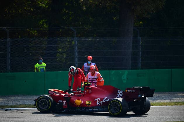 Formula 1 - Italian GP - Free Practice 2 Carlos Sainz of Scuderia Mission Winnow Ferrari crash during free practice 2 of Italian GP, 14th round of Formula 1 World Championship, WM, Weltmeisterschaft in Autodromo Internazionale di Monza, in Monza, Lombardia, Italy, 11 September 2021. Monza Lombardia Italy diodato-notitle210911_npUG4  Copyright: xAndreaxDiodatox
