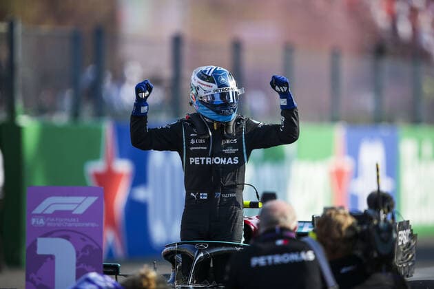 BOTTAS Valtteri (fin), Mercedes AMG F1 GP W12 E Performance, winner of the sprint race during the Formula 1 Heineken Gran Premio D italia 2021, Italian Grand Prix, 14th round of the 2021 FIA Formula One World Championship, WM, Weltmeisterschaft from September 9 to 12, 2021 on the Autodromo Nazionale di Monza, in Monza, Italy FORMULE 1 : Grand prix d Italie - Monza - 11 09 2021 DPPI Panoramic  00121029_JFBE1268.JPG