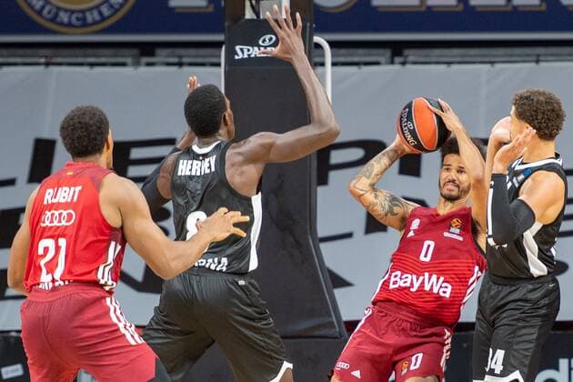 Kevin Hervey 8 Virtus Bologna , Nick Weiler Babb 0 FC Bayern , FC Bayern Basketball vs Virtus Bologna, Magenta Sport Cup 2021, 11 09 2021 Muenchen Bayern Germany Copyright: xkolbert-press UlrichxGamelx
