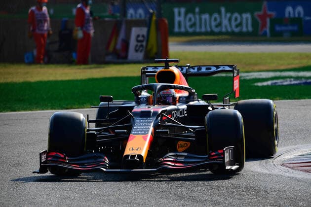 Formula 1 - Italian GP - Sprint Qualifying Max Verstappen of Red Bull Racing Honda drive his RB16B single-seater during sprint qualifying of Italian GP, 14th round of Formula 1 World Championship, WM, Weltmeisterschaft in Autodromo Internazionale di Monza, in Monza, Lombardia, Italy, 11 September 2021 Monza Lombardia Italy diodato-notitle210911_npfhn  Copyright: xAndreaxDiodatox