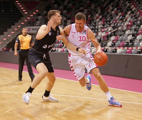 Saulius Kulvietis Telekom Baskets Bonn , test match vs Hamburg Towers easyCredit BBL 1 Bundesliga , 2021 2022 season.