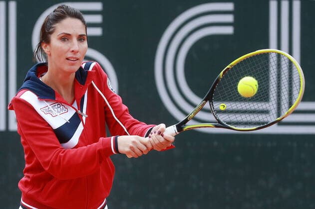 MOSCOW, RUSSIA - SEPTEMBER 12, 2021: Tennis player Anastasia Myskina takes part in the Bosco Friends Open charity tennis tournament. Sergei Fadeichev TASS  TS1101F3
