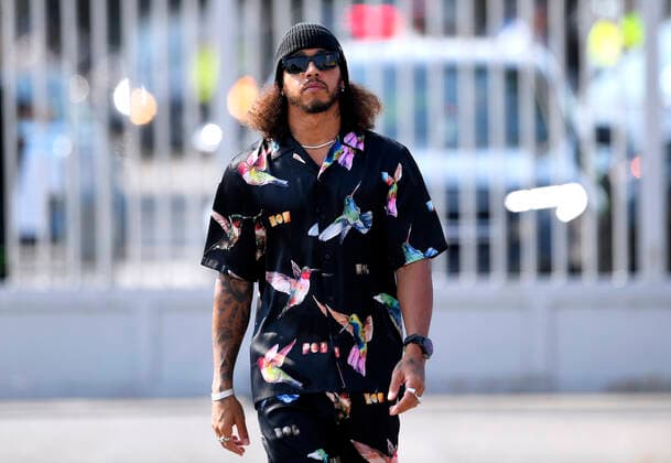 HAMILTON Lewis Formula One Team Mercedes AMG fashionably dressed for the race F1 Formula One GP of Italy 2021 at Monza on September 12, 2021