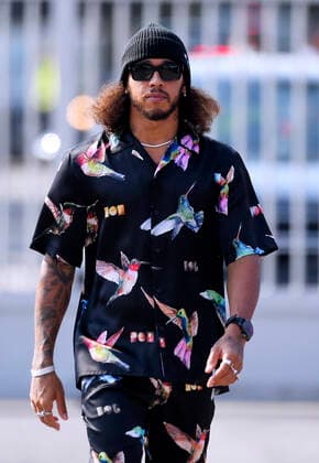 HAMILTON Lewis Formula One Team Mercedes AMG fashionably dressed for the race F1 Formula One GP of Italy 2021 at Monza on September 12, 2021