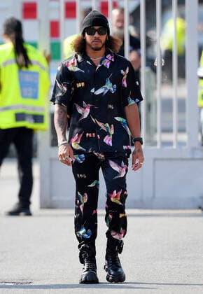 HAMILTON Lewis Formula One Team Mercedes AMG fashionably dressed for the race F1 Formula One GP of Italy 2021 at Monza on September 12, 2021