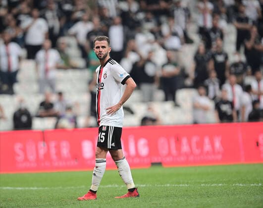 Miralem Pjanic of Besiktas during the Turkish Super League football match between Besiktas and Yeni Malatyaspor at Vodafone Park in Istanbul , Turkey on Septemper 11, 2021. 