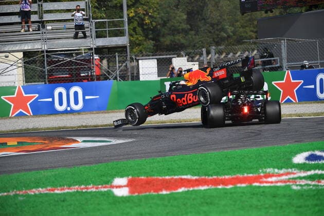 FORMULA 1 HEINEKEN GRAN PREMIO D ITALIA 2021 12 09 2021, Autodromo Nazionale di Monza, Monza, FORMULA 1 HEINEKEN GRAN PREMIO D ITALIA 2021 ,in the picture accident between Max Verstappen NEL 33 , Red Bull Racing Honda and Lewis Hamilton GBR 44 , Mercedes AMG Petronas Formula One Team nordphotoxGmbHx xBratic nph00250