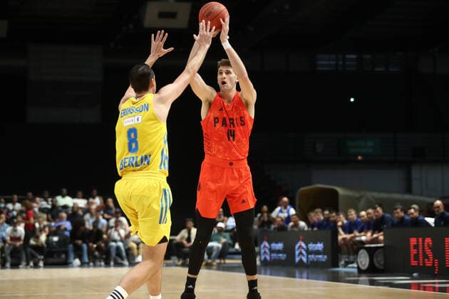 Dustin Sleva (Paris Basketball) BASKETBALL : Paris Basket vs Alba Berlin - Paris Europaspiele - 12 09 2021 KevinDomas Panoramic 