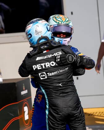 77 Valtteri Bottas FIN, Mercedes AMG Petronas F1 Team , 3 Daniel Ricciardo AUS, McLaren F1 Team , F1 Grand Prix of Italy at Autodromo Nazionale Monza on September 12, 2021 in Monza, Italy Photo by HOCH ZWEI Monza Italy